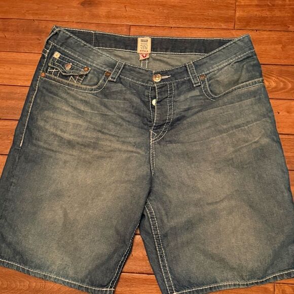 True Religion Mens size 42 Jean Shorts Surf Swimwear Trunks - Picture 3 of 5
